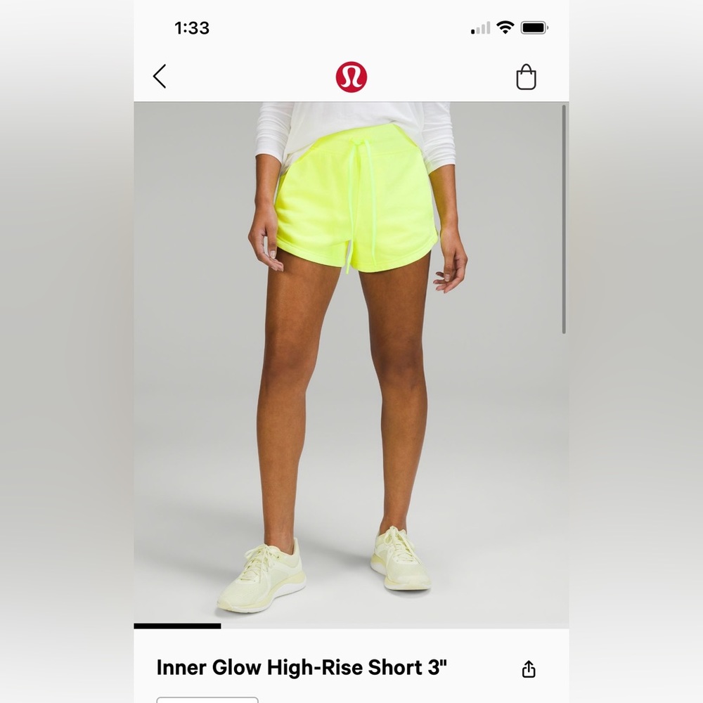 Bright yellow inner glow short